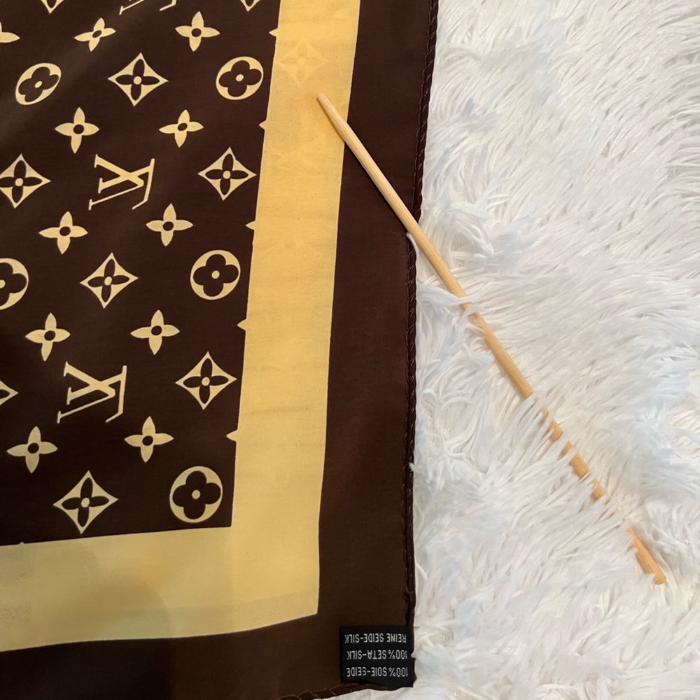 Authentic Vintage Louis Vuitton Large Monogram Silk Scarf - Picture 12 of 15